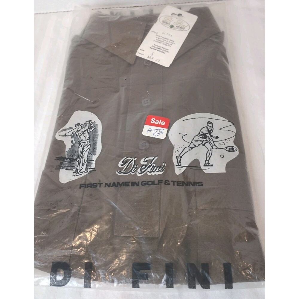 Vintage Di Fini Original Knitwear Fairway Fashions Mens Golf SS Shirt Small NEW